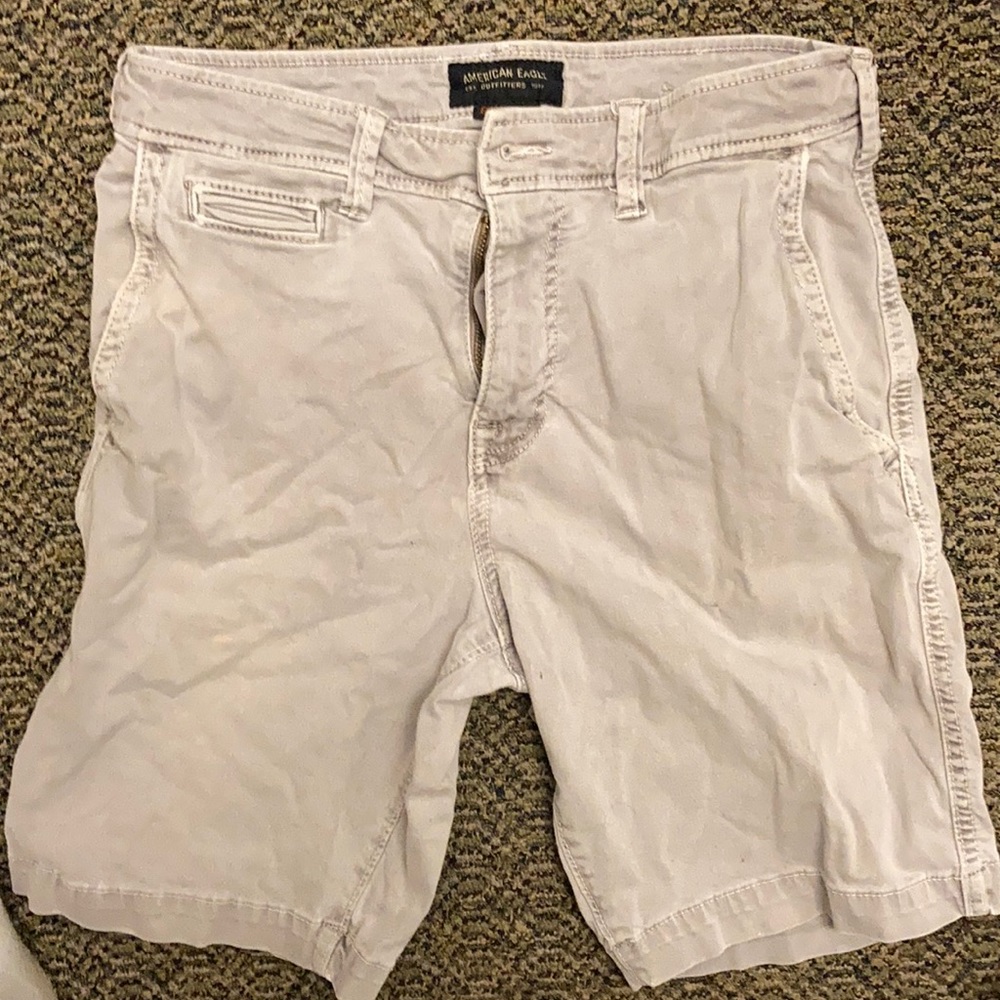 Gray American Eagle Khaki Shorts